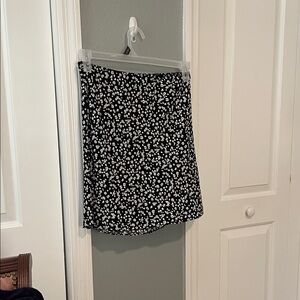ASOS Black Mini Skirt with White Floral Print
